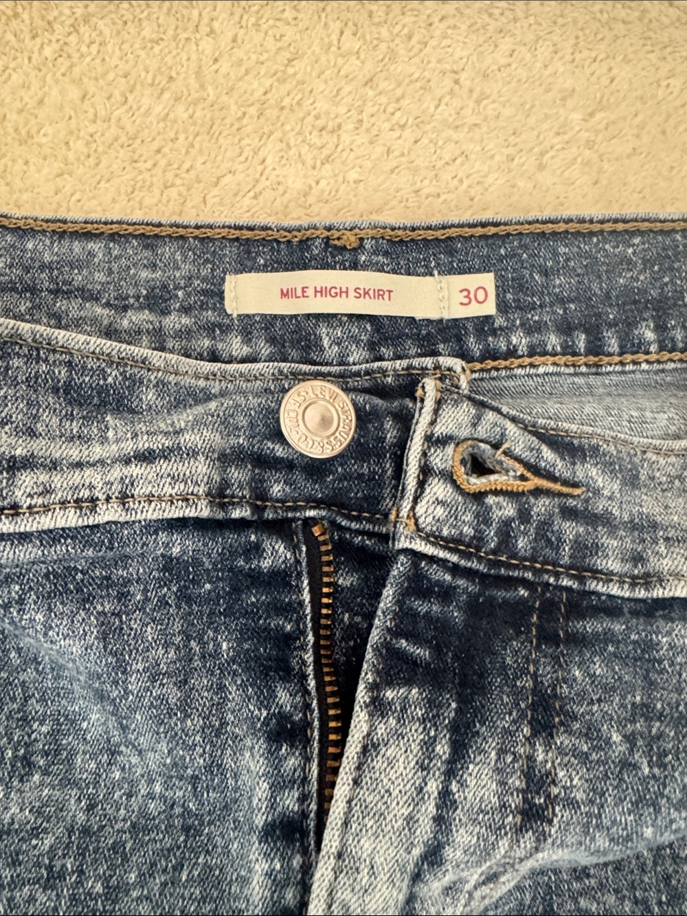 Levi's Blue Denim Mini Skirt Waist 30”